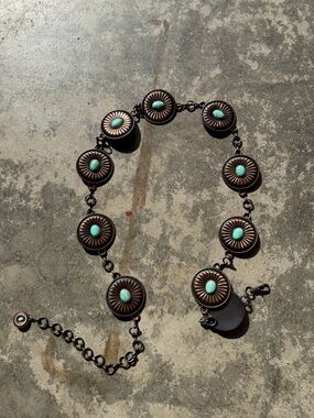 Turquoise Copper Concho Belt - Women Jewelry